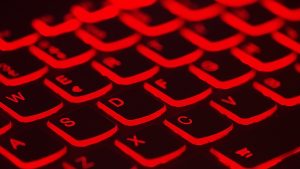 Red hacker keyboard