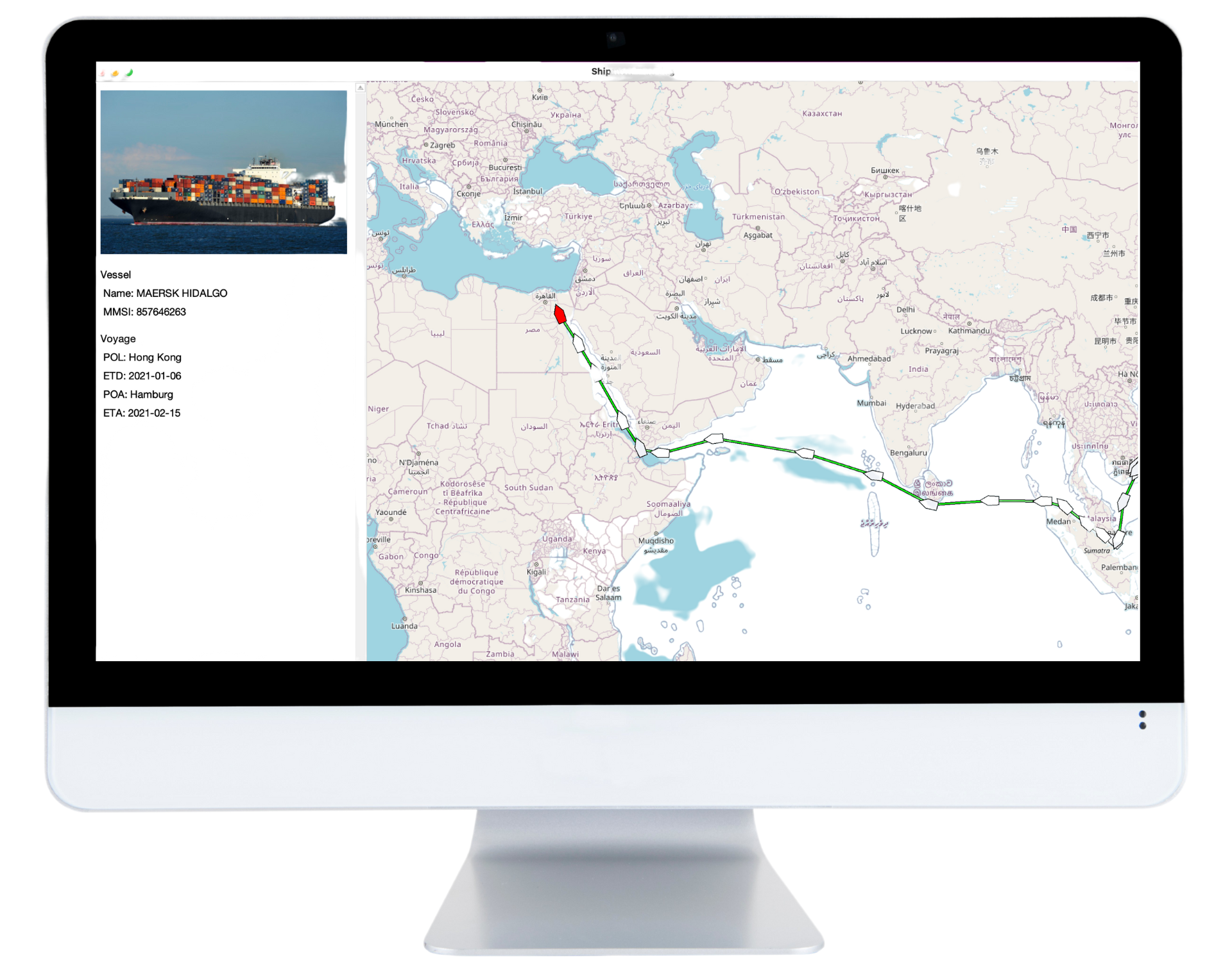 Laptop zeigt OSCA Global Logistics für eine sichere Lieferkette