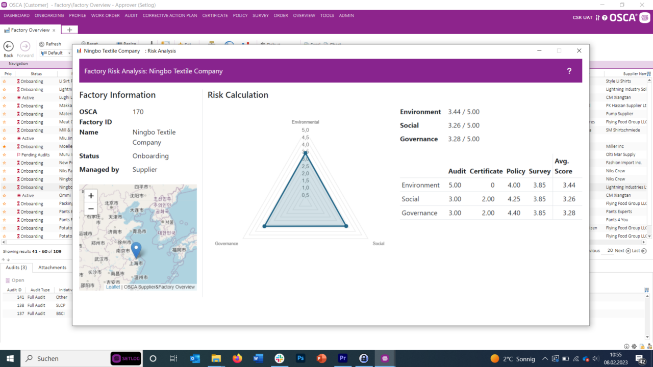 Setlog Supply Chain Management Software Risk Analysis